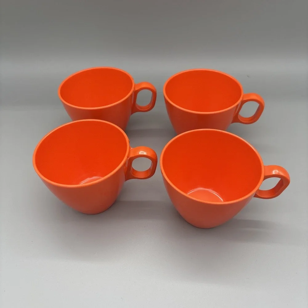 Vintage Boonton Ware Tea Cup & Bowl Set of 4 Melamine Somerset USA 6305 & 6206‎